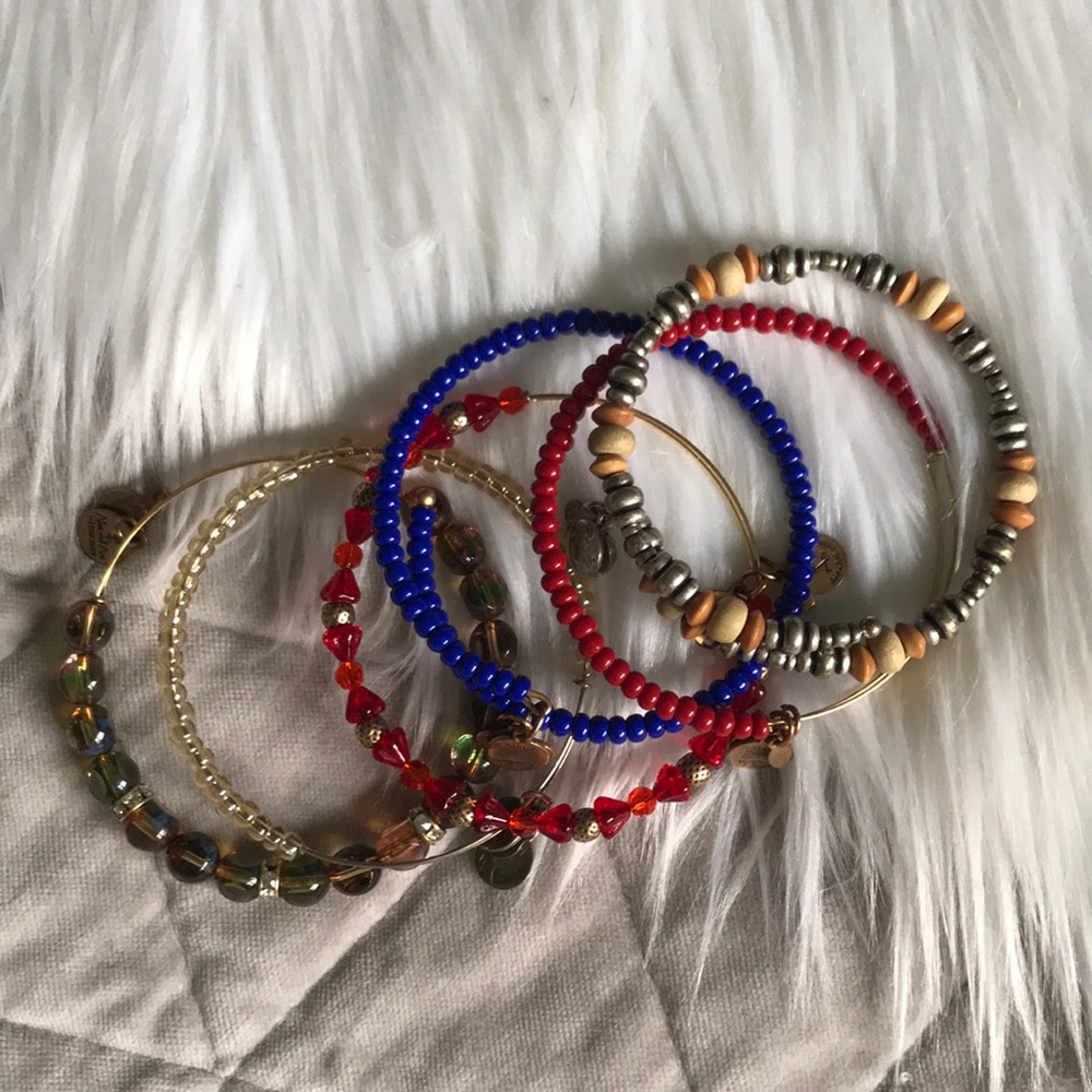 Lot of 6 Beaded Alex & Ani Bracelets